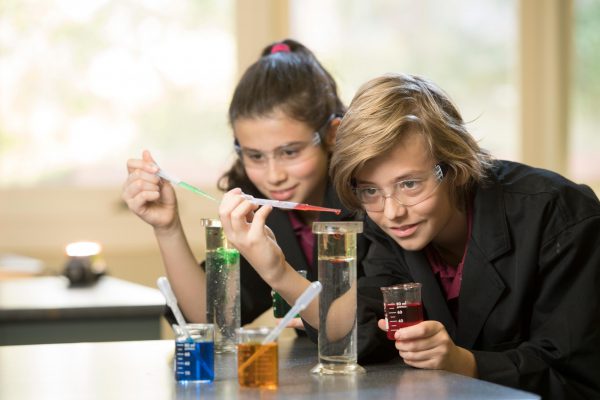 Science students in lab